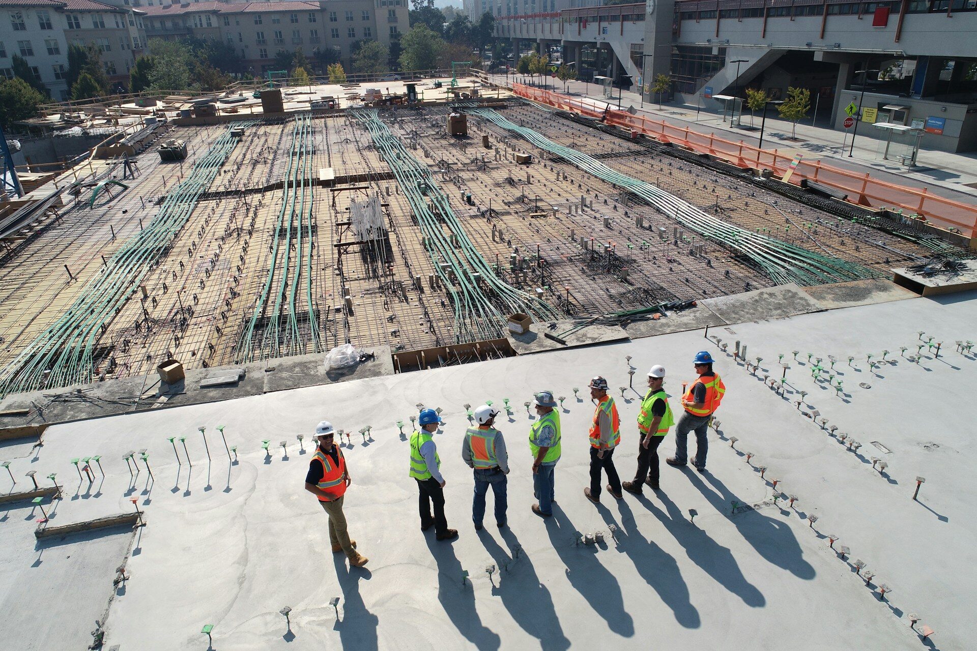Construction executives discussing operations and leadership